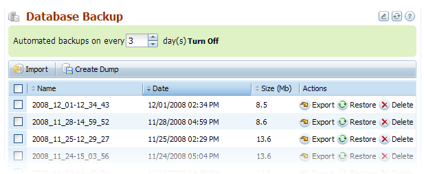 Database backups