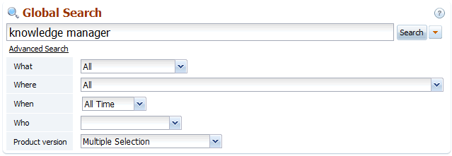 Back-end search options in knowledge base software