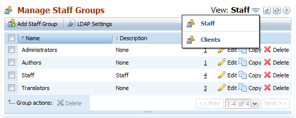 Manage Staff Groups