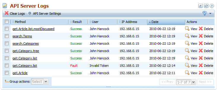 API Logs