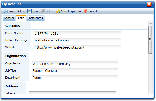 User Profile Fields