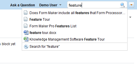 Instant search suggestions in the front-end part of knowledge base