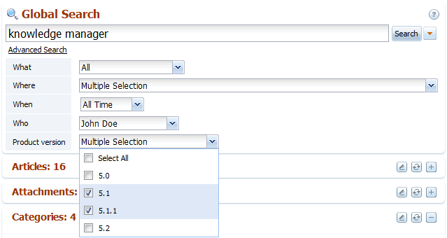 Search by custom field in back-end search of knowledge base